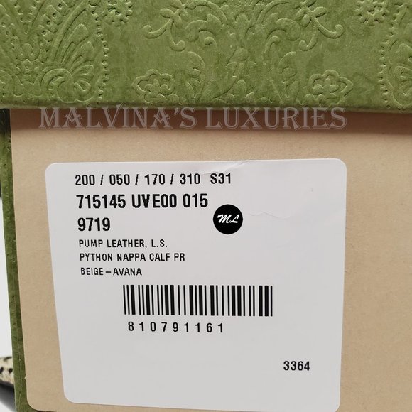 GUCCI SHOES PYTHON PRINT METAL 105mm HIGH HEEL PUMPS - Picture 14 of 14